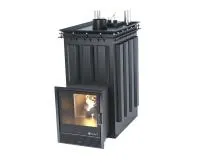 печь для коммерческой бани изистим домна 45 к premium в четыр.стор.кож. из пироксенита. откр.верх